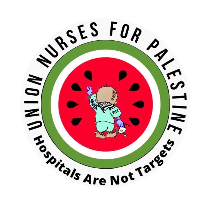 Logo for Union Nurses for Palestine : Hospitals Are Not Targets